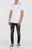 Slim Stretch Pique Polo Shirt in White